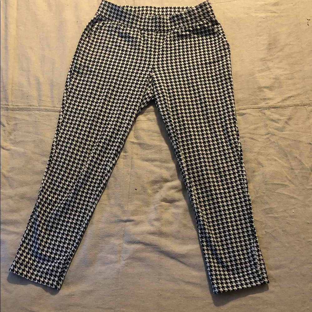 Slim Fit Houndstooth Skinny Pants - Black & White
